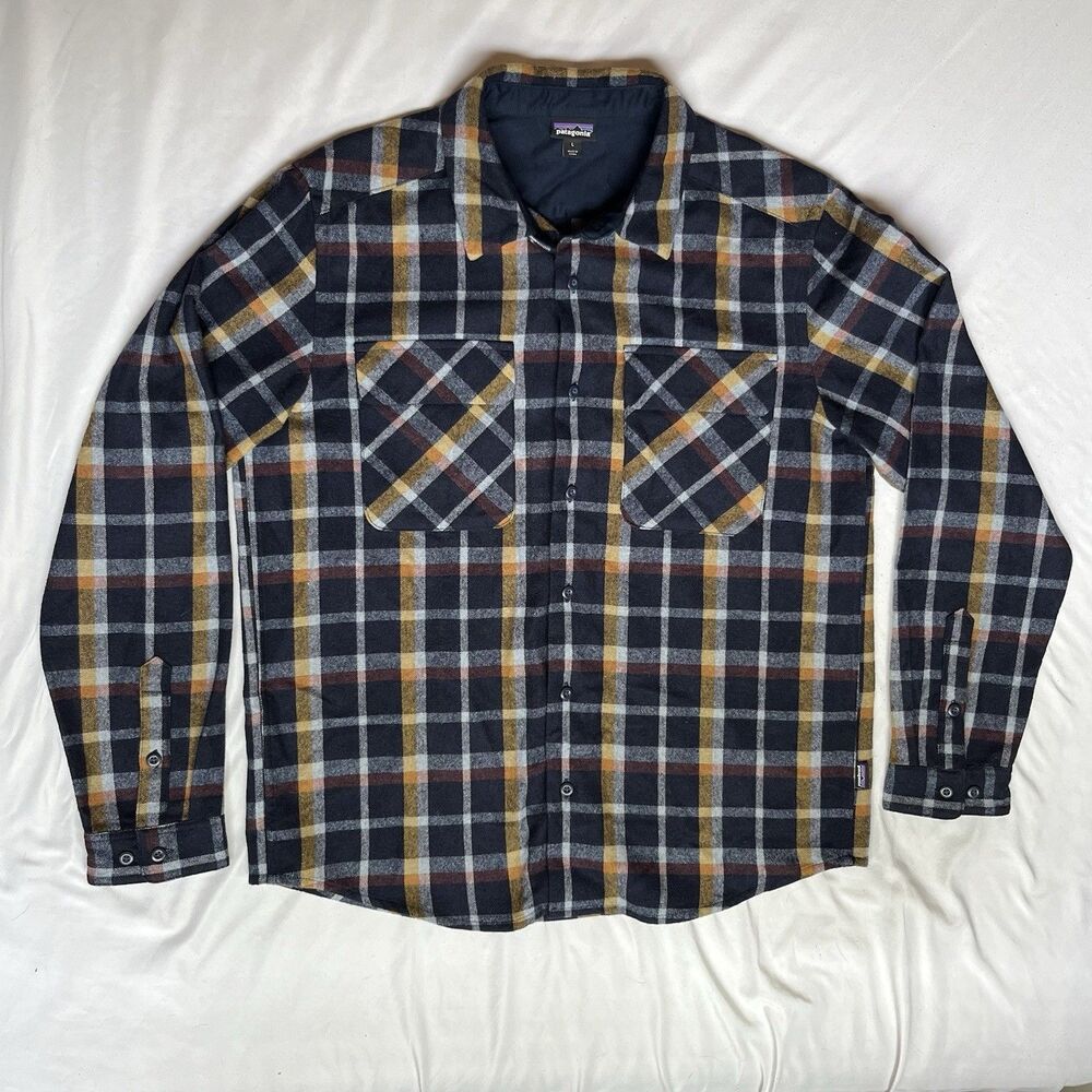 Patagonia Shirt Mens Large Gerard Long Sleeve Wool Blend Flannel Lumberjack Read